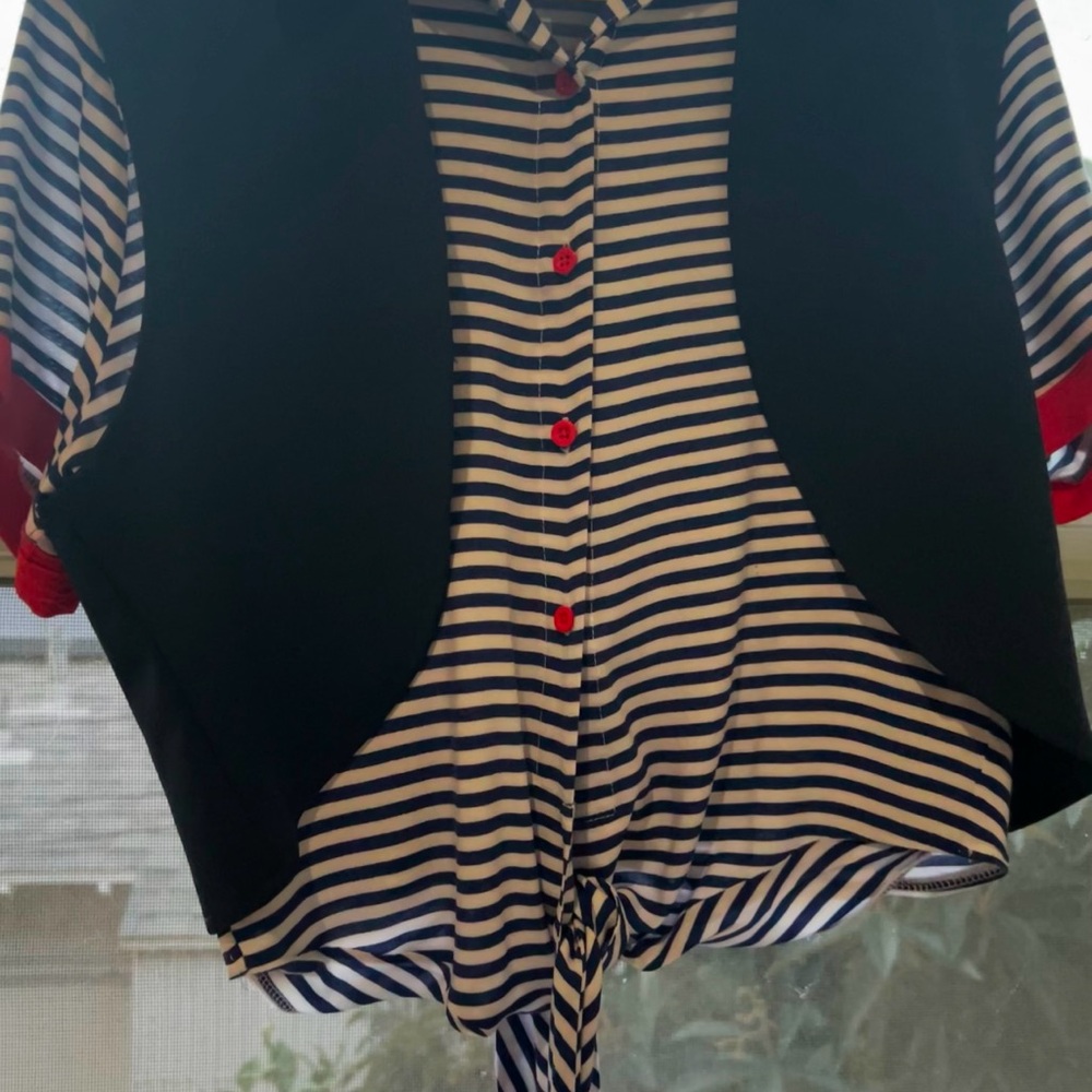 Striped Black and White Women's Top